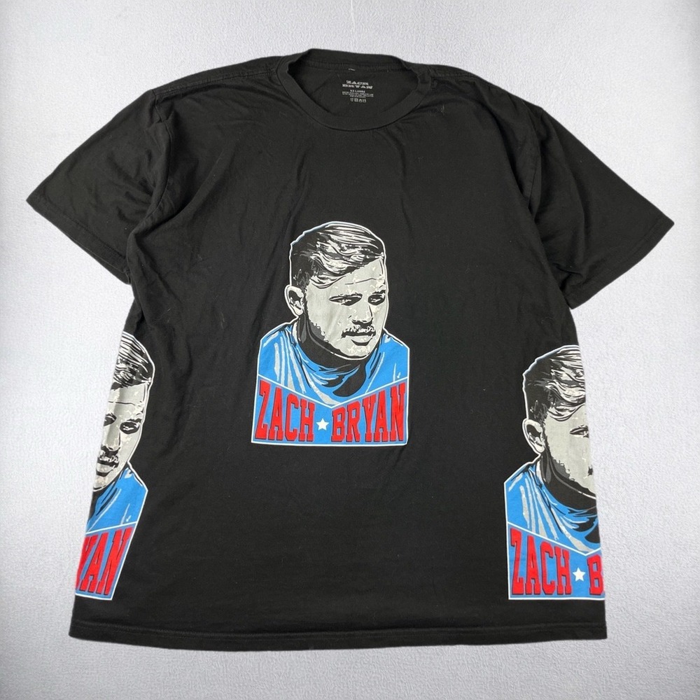Zach Bryan T-Shirt Mens 2XL Black Graphic Tour Concert Short Sleeve Tee